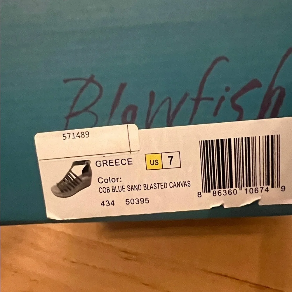 Blowfish Denim Blue Cork Wedges